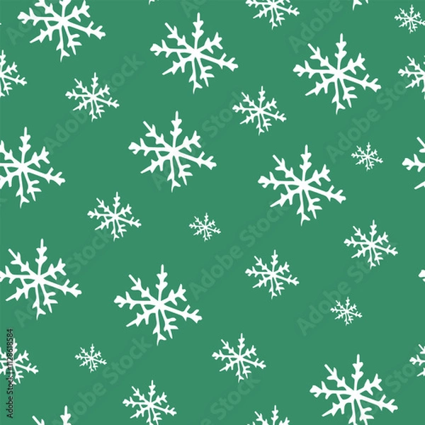Fototapeta Christmas Snowflake Seamless Pattern. Pixel Perfect Christmas Pattern. Snowflake Background