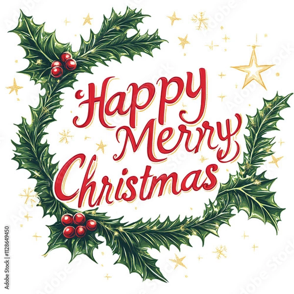 Obraz ハッピーメリークリスマスロゴ