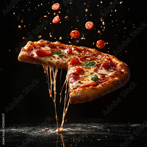 Obraz Pizza  floating in the air