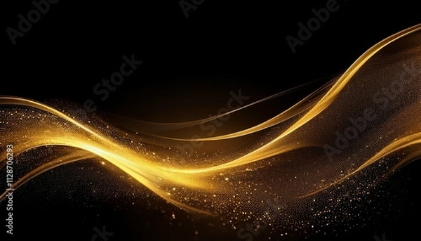 Obraz abstract gold dust trail wave background