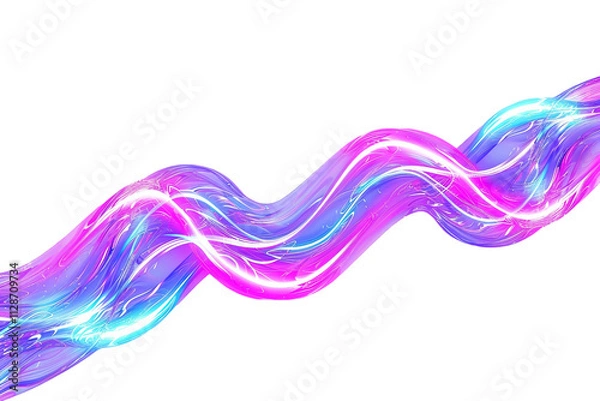 Fototapeta Glowing Neon Light Effect for Vibrant Nighttime Scenes Isolated on Transparent Background
