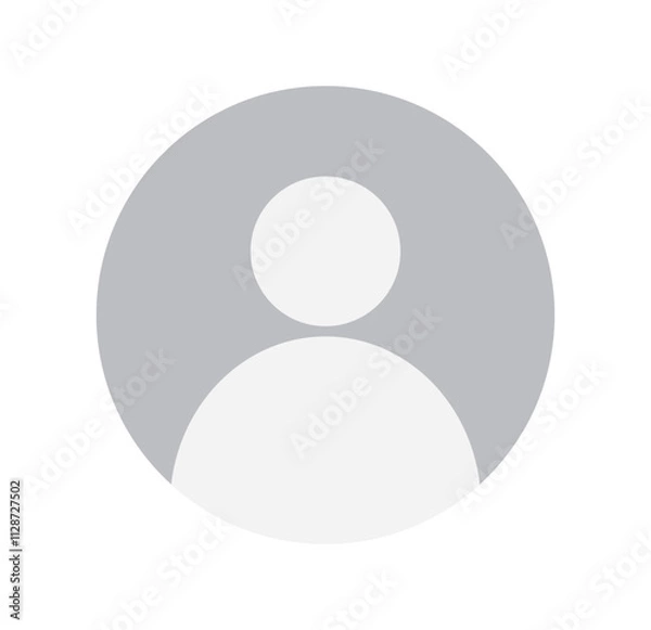 Fototapeta Vector flat illustration in grayscale. Avatar, user profile, person icon, gender neutral silhouette, profile picture. Suitable for social media profiles, icons, screensavers and as a template.
