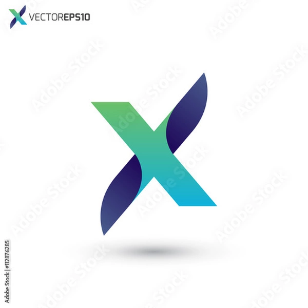 Obraz Streszczenie listu X Vector Logo