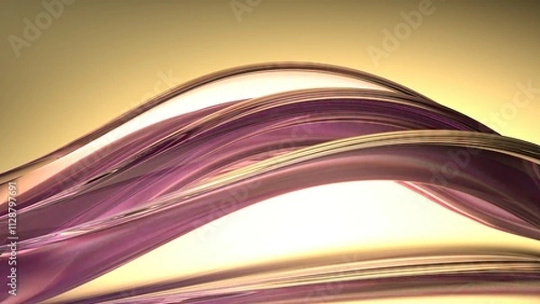Fototapeta An elegant and modern 3D rendering of an abstract background with organic, fresh yellow and purple colors, exuding a sense of luxury and delicacy.