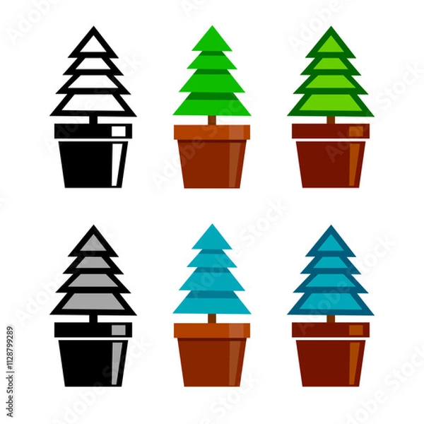 Obraz Conifer icon set, vector icon on white background