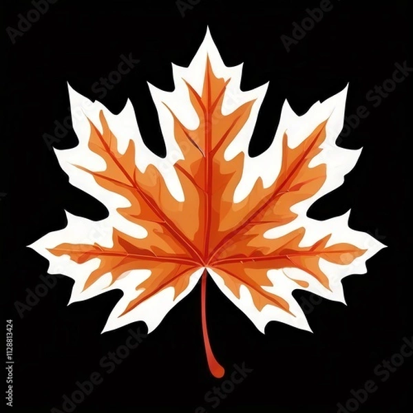 Fototapeta the AI Image Generator, Autumn Maple Leaf on Black Background