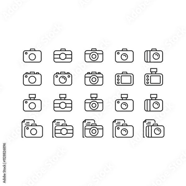 Obraz Outline Camera Icon Vector Design