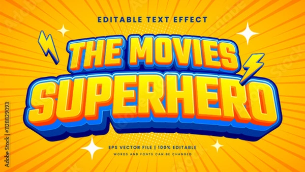 Obraz Superhero the movies 3d editable text effect
