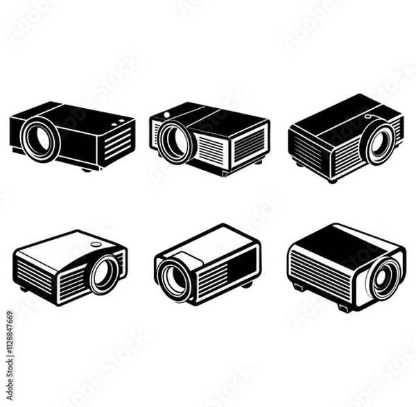 Obraz Multimedia Projector silhouette vector illustration