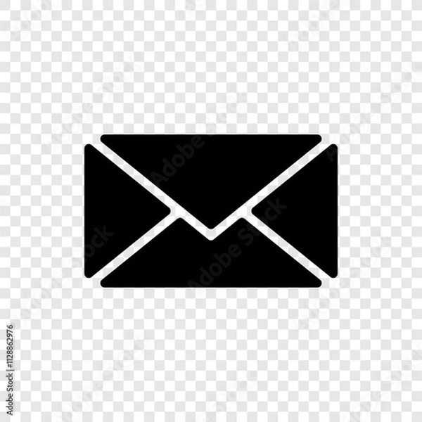 Fototapeta Message envelope simple icon vector. Flat design. Transparent grid