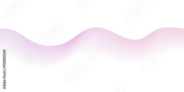 Fototapeta Multicolor gradient wave lines vector background, twisted curve lines and blend effect, frequency sound wave lines, 3d contour line patterned background illustration.	