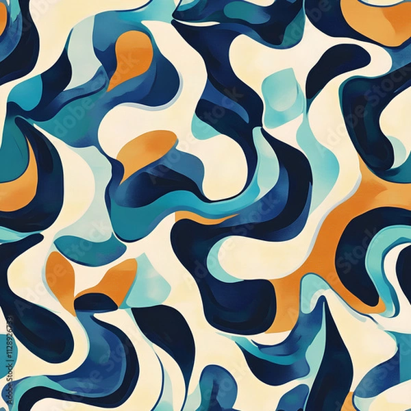 Fototapeta Abstract art background with seamless pattern