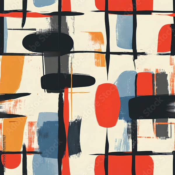 Obraz Abstract art background with seamless pattern