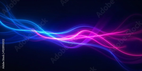 Fototapeta minimal abstract wallpaper with smoke waves in blue and purple on a white background