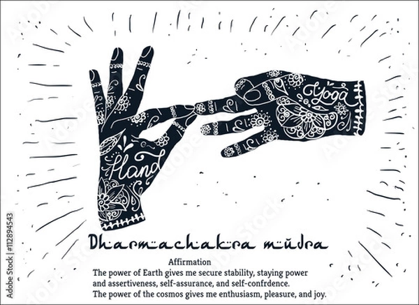 Fototapeta Element yoga dharmachakra mudra hands