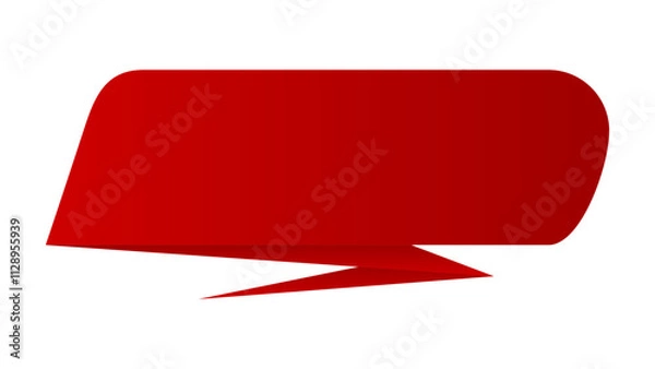 Fototapeta Red speech bubble isolated on white background. Vector illustration