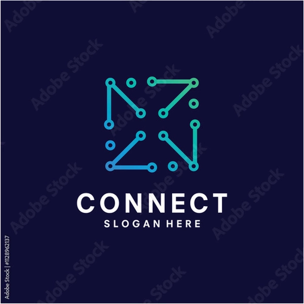 Fototapeta Connection logo design vector illustration