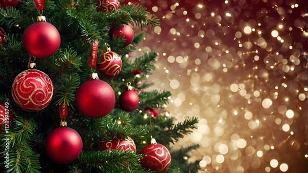 Fototapeta christmas tree decoration, ai generated