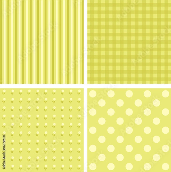 Obraz Vector set of 4 background patterns.