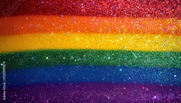 Fototapeta closeup of a vivid rainbow with glitter for lgbt on a  background isolated decorating elements for pride month background design
