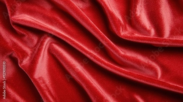 Fototapeta Smooth and Luxurious Red Fabric Drapery with Soft Texture