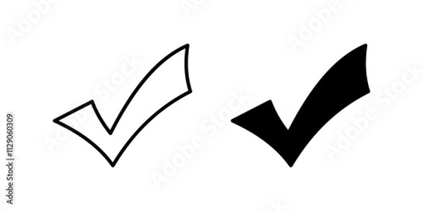 Fototapeta check mark Icon set,Symbol isolated white background. vector illustration. color editable.