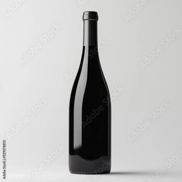 Obraz Classic wine bottle standing on white background
