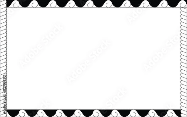 Obraz Vector Black and White Boarder designs for Frame and page decoration