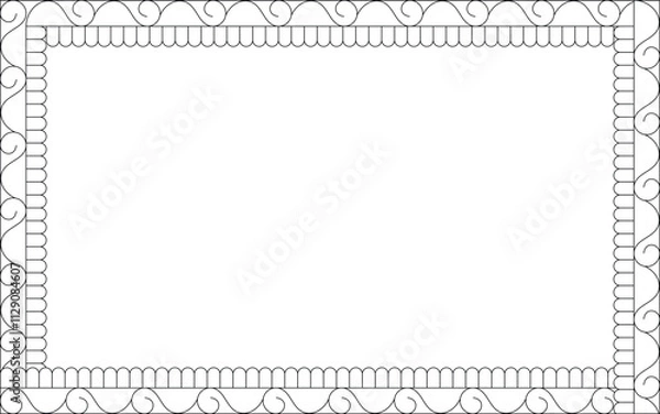 Obraz Vector Black and White Boarder designs for Frame and page decoration