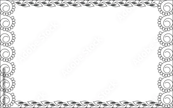 Obraz Vector Black and White Boarder designs for Frame and page decoration