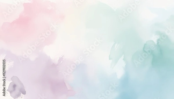 Obraz Delicate Watercolor Swirls in Pastel Hues