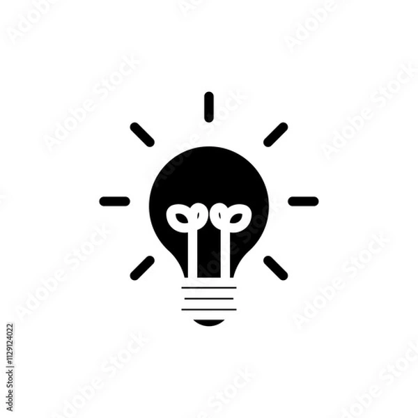 Fototapeta Lightbulb icon Flat vector set outline