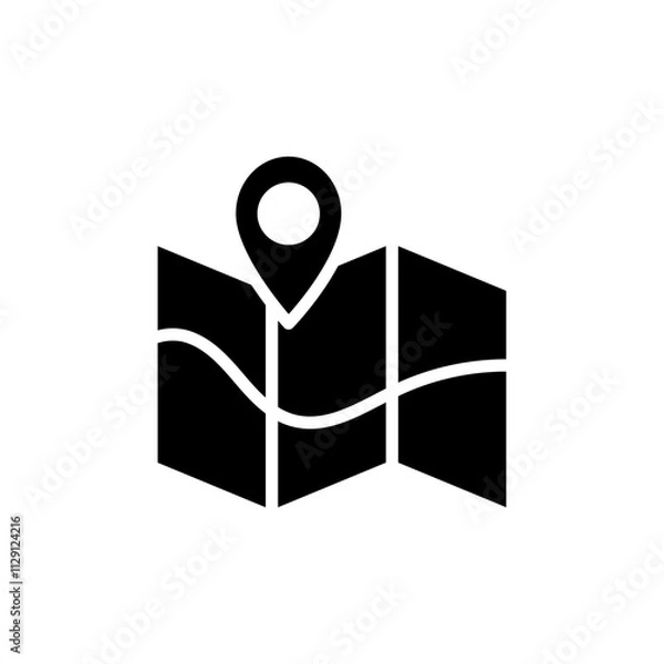 Obraz Map icon Flat vector set outline