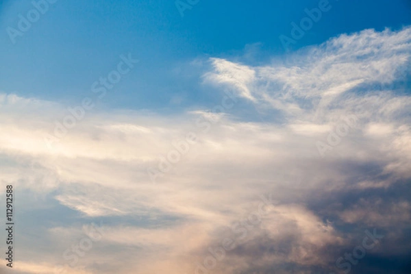 Fototapeta colorful dramatic sky with cloud at sunset