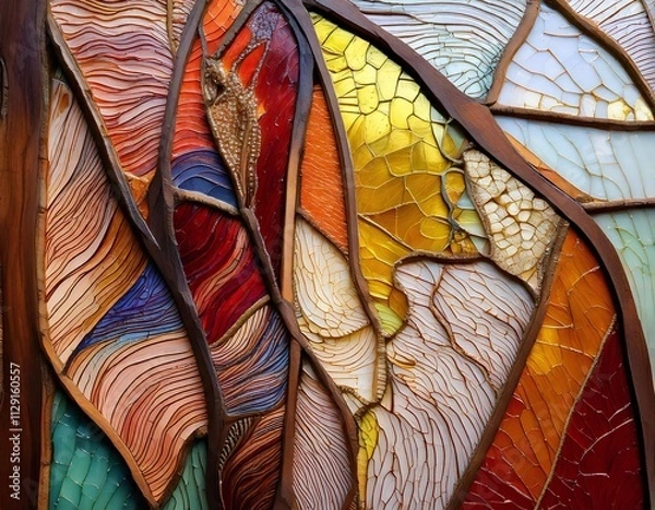 Fototapeta Abstract Stained Glass Art Colorful Mosaic Texture Background