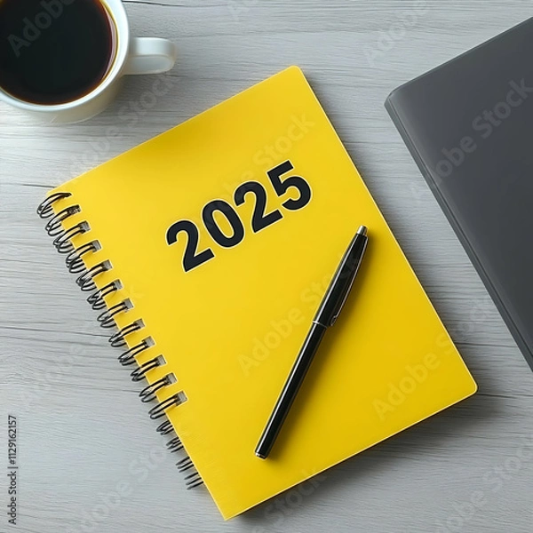 Obraz 2025 Yellow Notebook Illustration