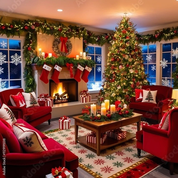 Fototapeta Holiday Elegance: Creating a Cheerful Christmas Atmosphere