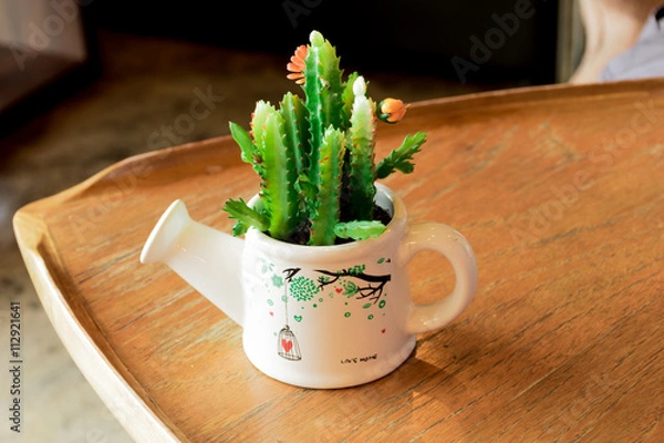 Obraz Plastic cactus on table