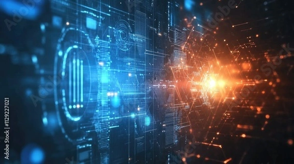 Fototapeta Technological abstract concept backgrounds