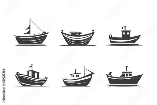 Obraz Boat icon set, vector illustration.