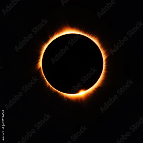 Fototapeta Stunning solar eclipse with darkened sky