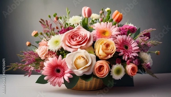 Obraz Florale Grüße zum Geburtstag: Geburtstagskarte mit Stil