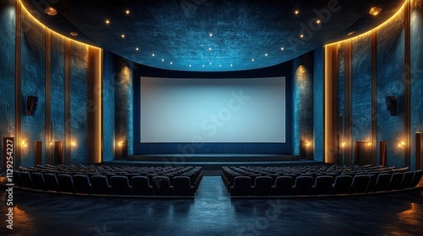 Obraz Modern 3D rendering of an empty cinema hall with luxurious seating