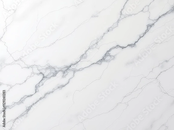 Obraz Elegant white marble surface with intricate gray veining enhances modern interior design spaces and adds a touch of luxury to any decor style