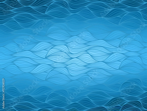 Obraz Vector wave background of doodle hand drawn lines