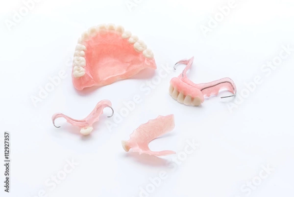 Obraz dentures on white background