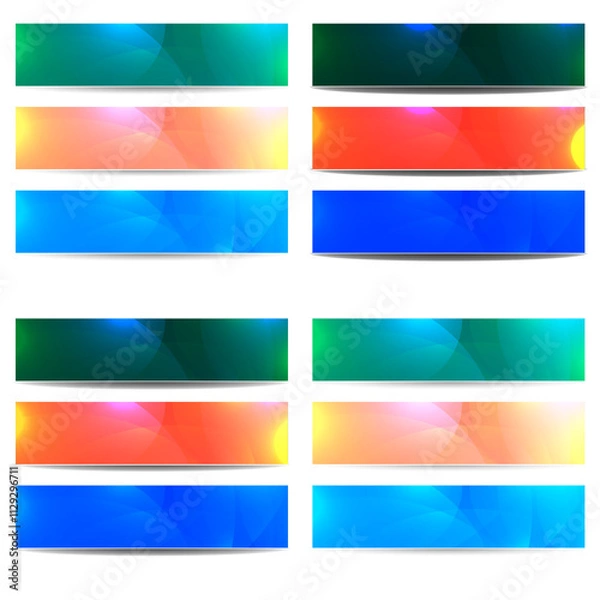 Fototapeta banner, vector, flag, design, set, web, illustration, header, color, pattern, website, texture, colorful, blue, symbol, art, banners, wave, element, green, business, template, wallpaper, collection, b