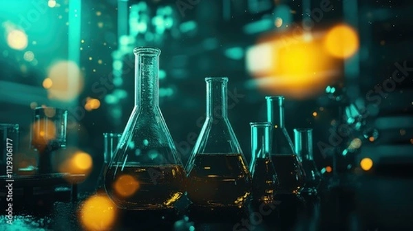 Fototapeta Scientific elements in abstract exploration