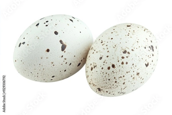 Obraz Two Fresh Eggs Isolated on White Background, Perfect Organic Ingredient for Culinary Creations
