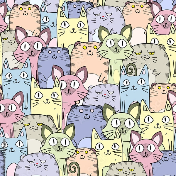 Obraz seamless cats pattern